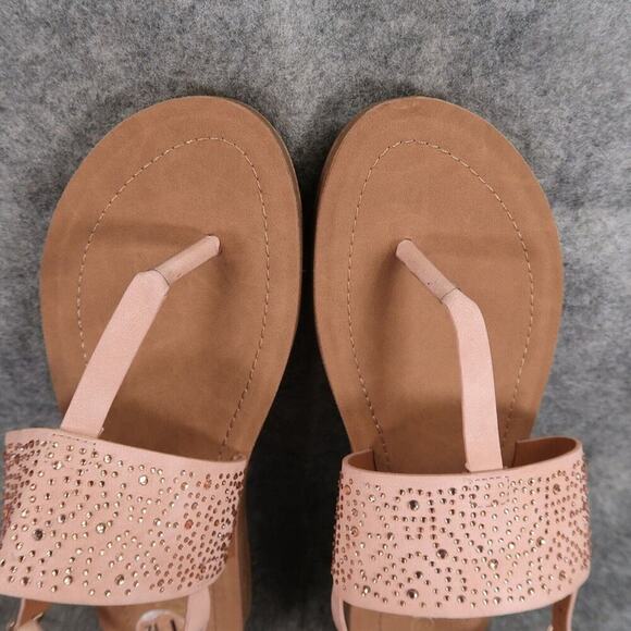 Jessica Carlyle Shoes Womens 7.5 Sandal Fashion Flat Slingback Casual Rhinestone - Picture 7 of 12